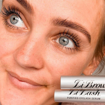 face withlashes and brows using librow and lilash serum